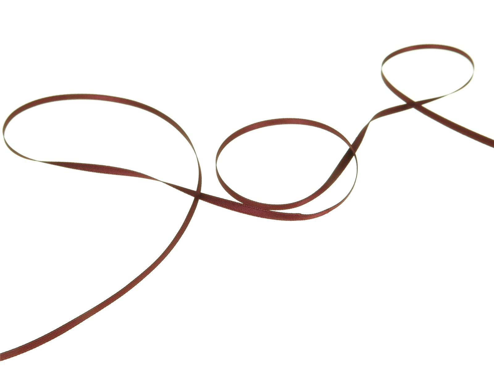 Double Face Satin Ribbon - Plain - 64 Bordeaux - 3 mm