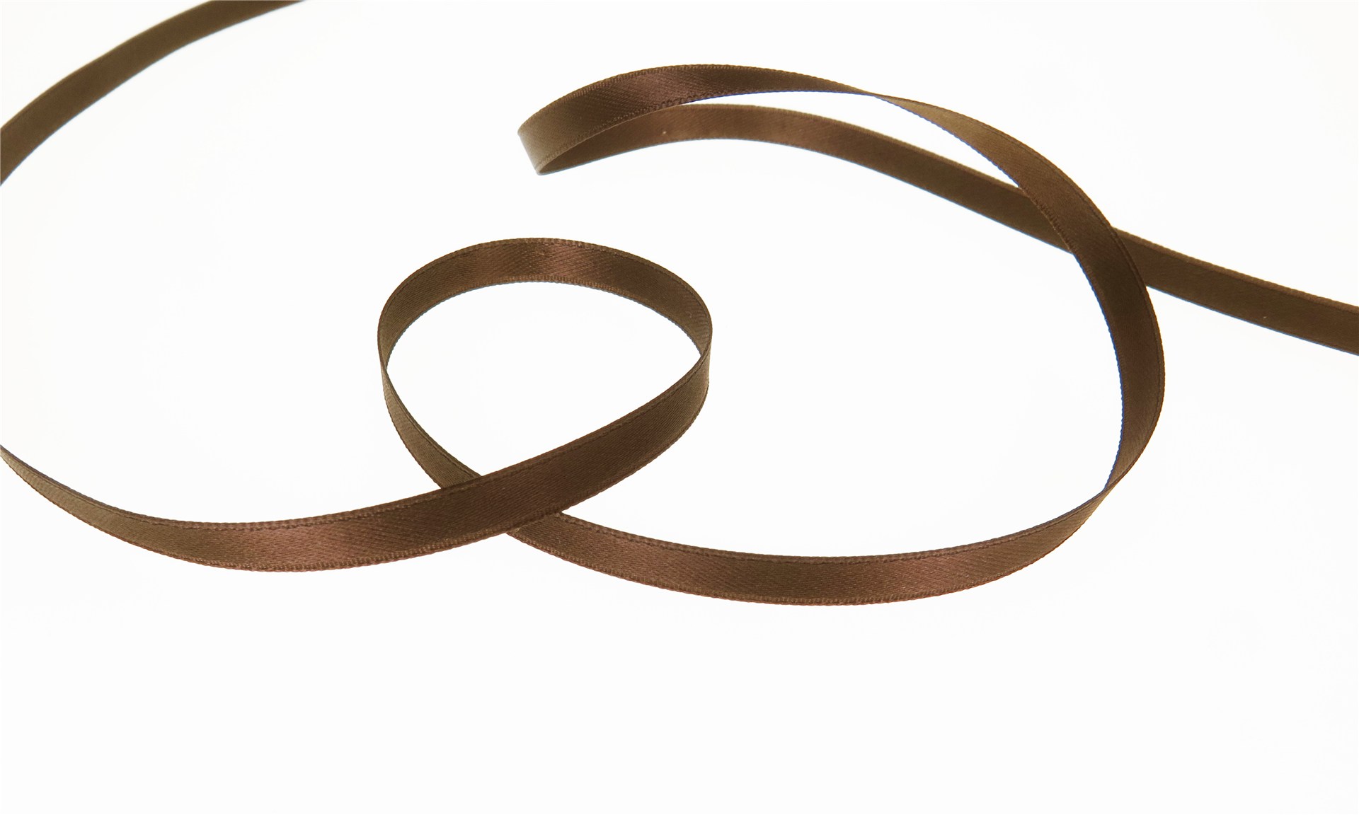 Double Face Satin Ribbon - Plain - 667 Marron - 6 mm