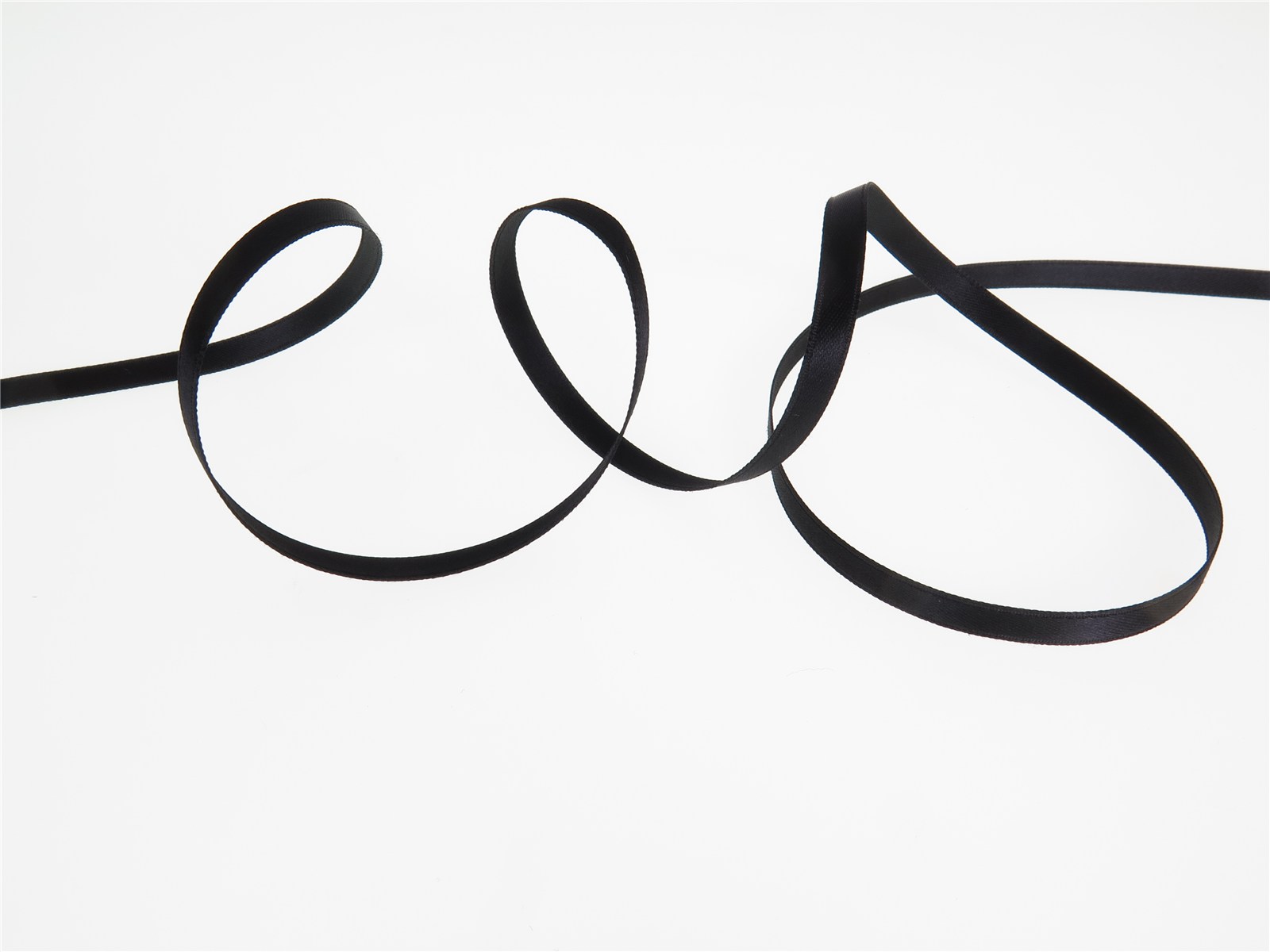 Double Face Satin Ribbon - Plain - 725 Noir - 6 mm