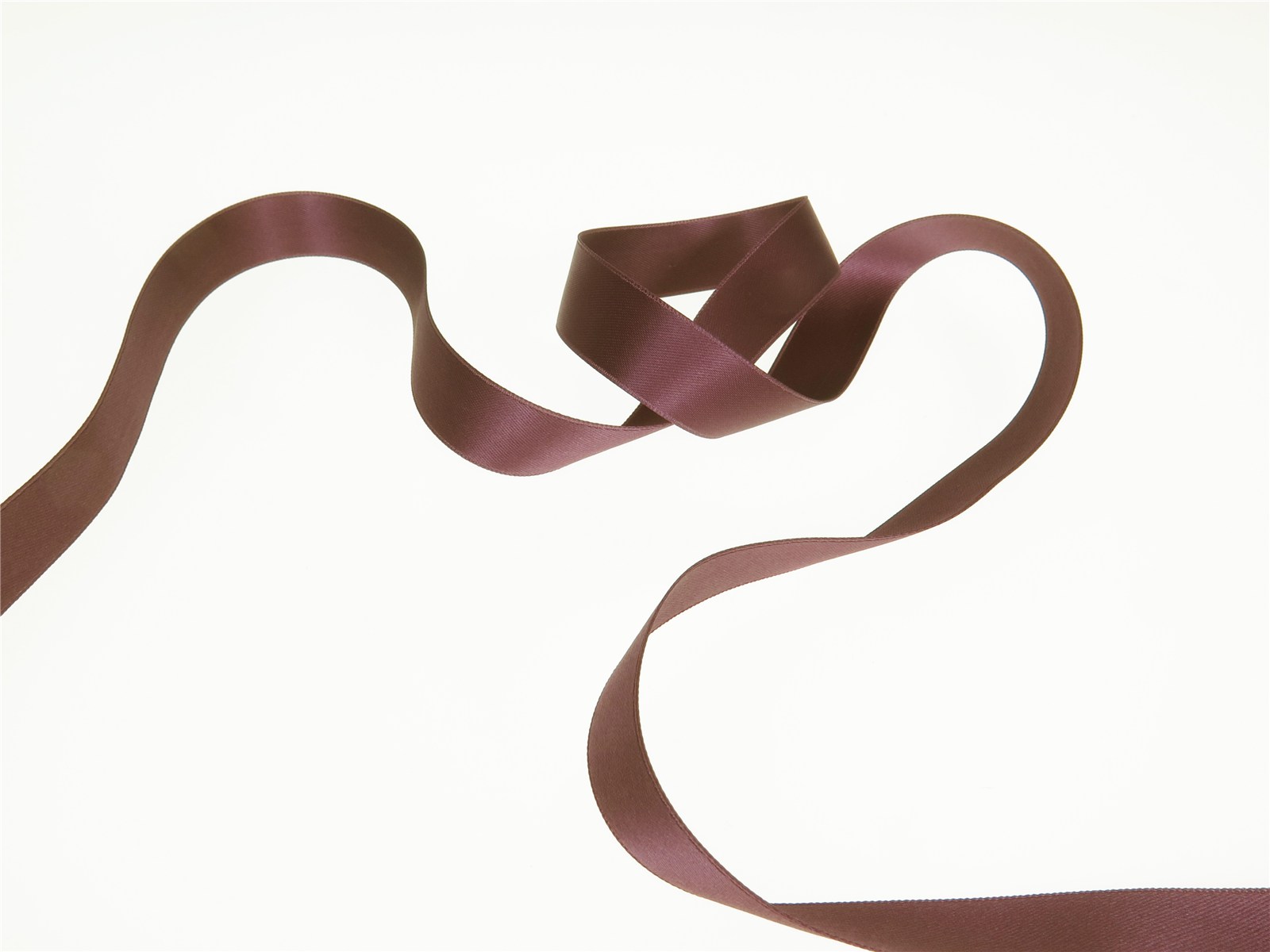 Ruban Satin double face - uni - 456 Prune - 16 mm