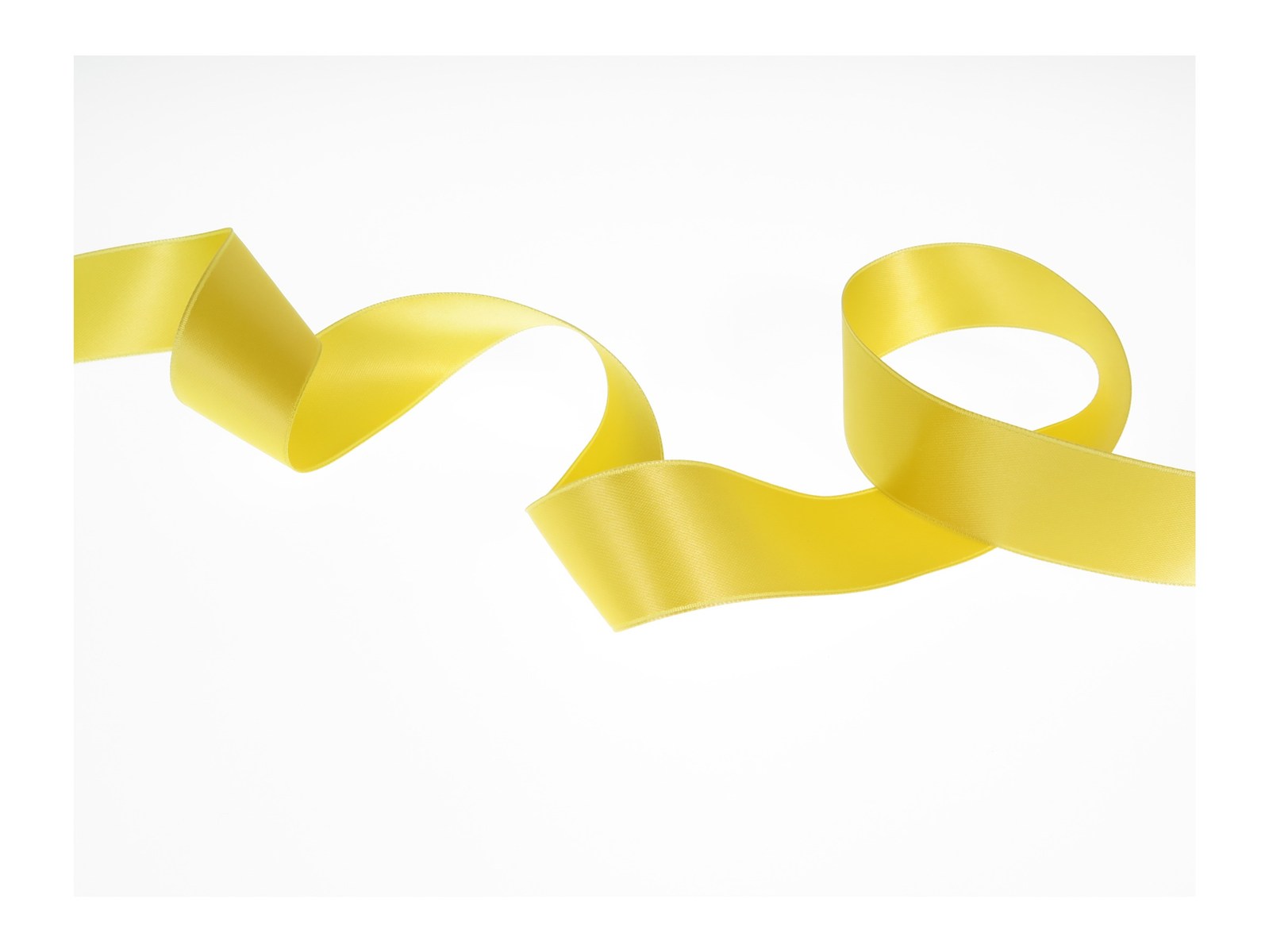 Ruban Satin double face - uni - 26 Jaune - 25 mm