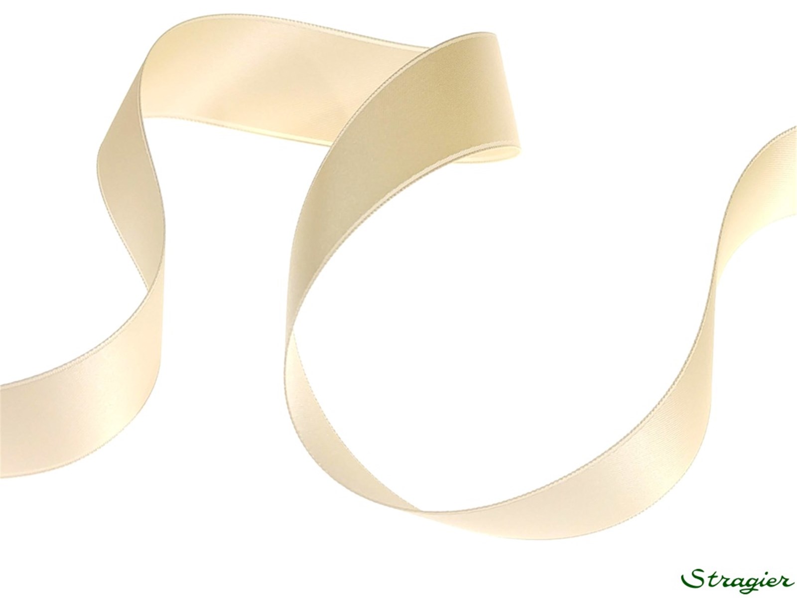 Double Face Satin Ribbon - Plain - 09 Crème - 25 mm
