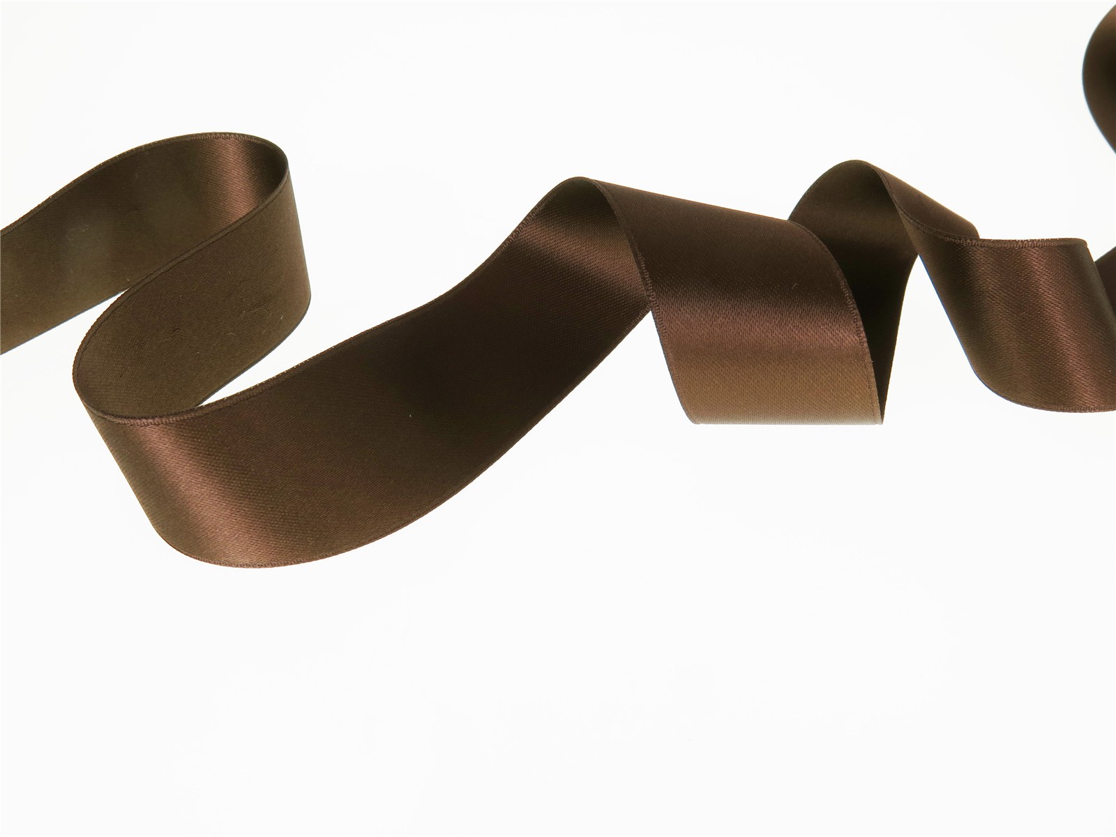 Double Face Satin Ribbon - Plain - 35 Brun - 25 mm