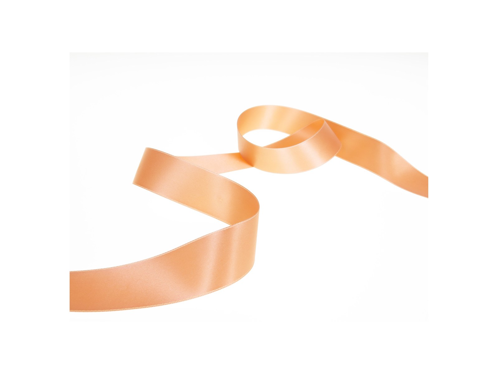 Double Face Satin Ribbon - Plain - 301 Abricot - 25 mm