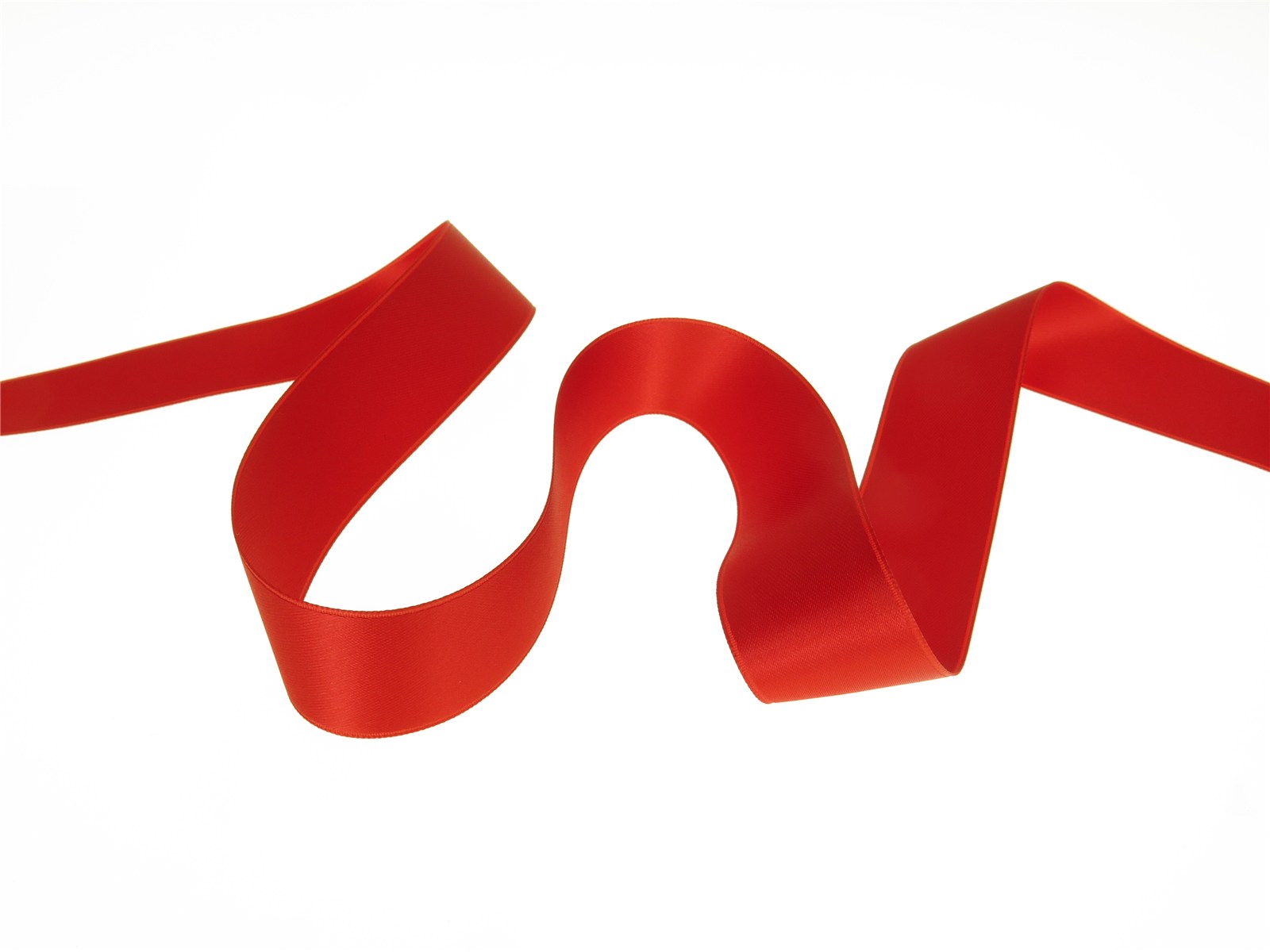 Double Face Satin Ribbon - Plain - 25 Flame - 25 mm