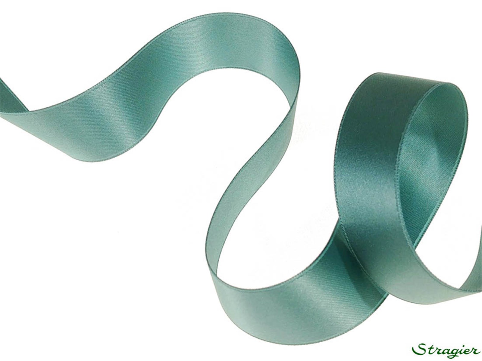 Ruban Satin double face - uni - 788 Petrole - 25 mm