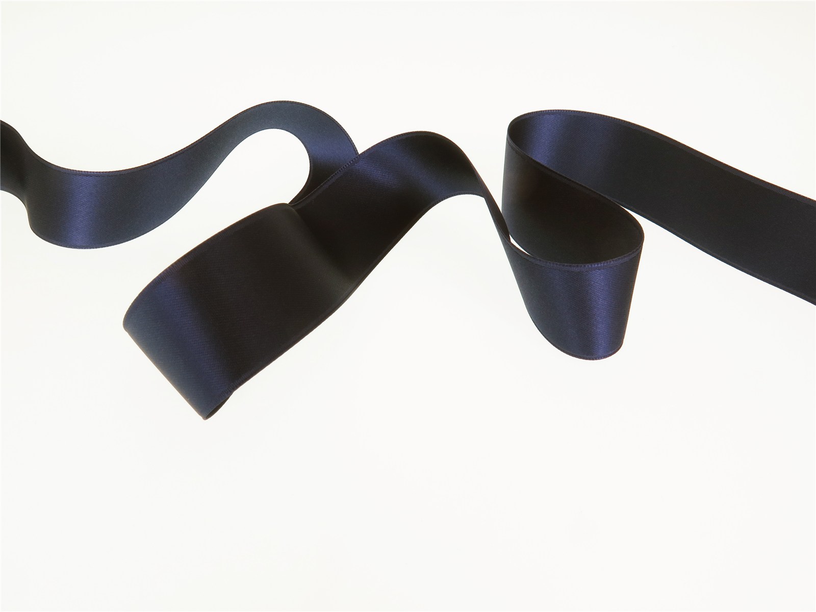 Double Face Satin Ribbon - Plain - 90 Navy - 25 mm