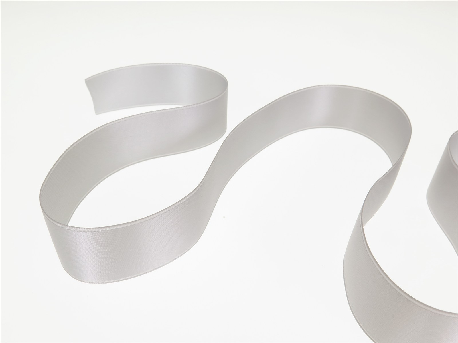Double Face Satin Ribbon - Plain - 30 Silver - 25 mm