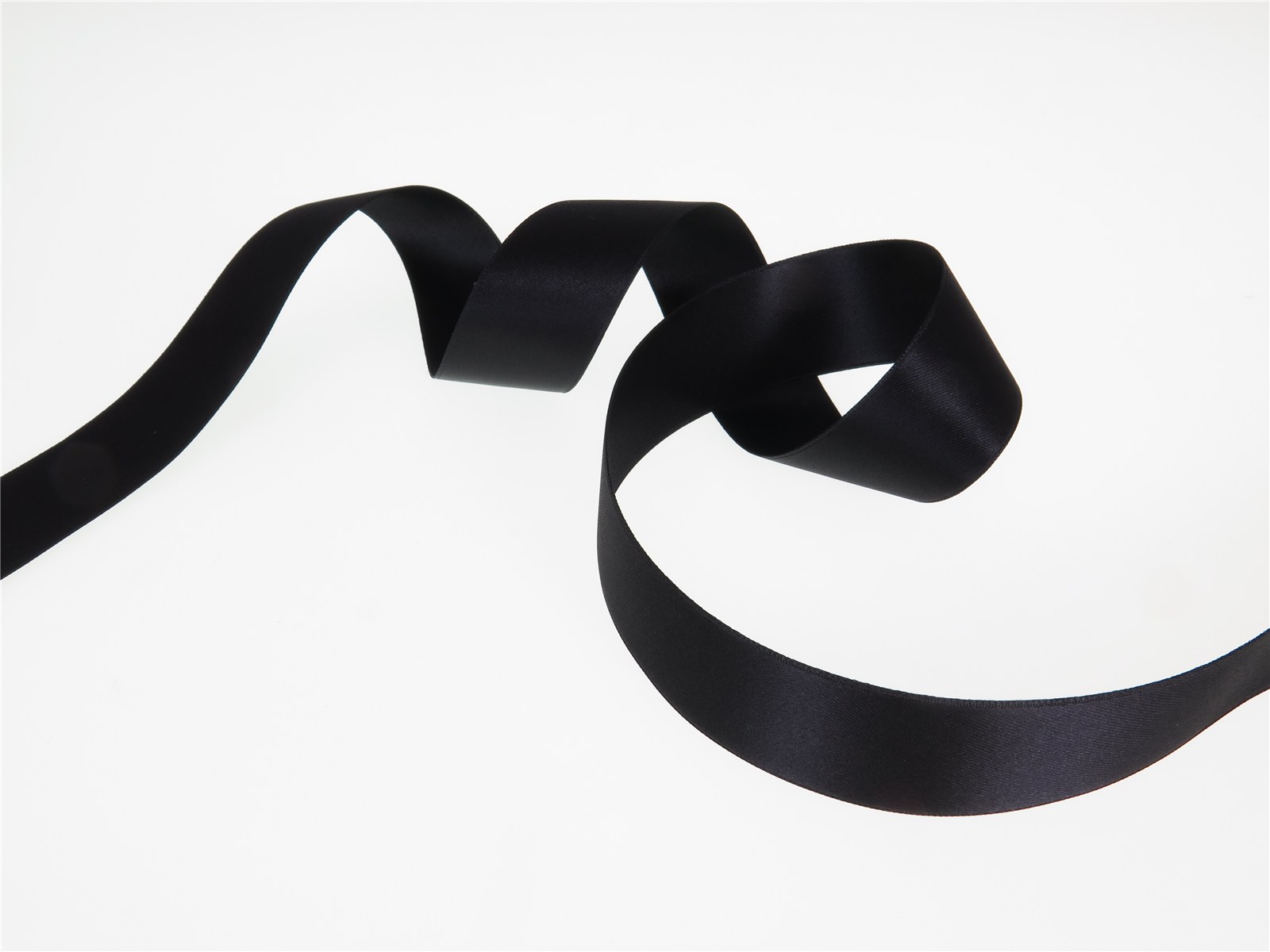 Double Face Satin Ribbon - Plain - 725 Noir - 25 mm