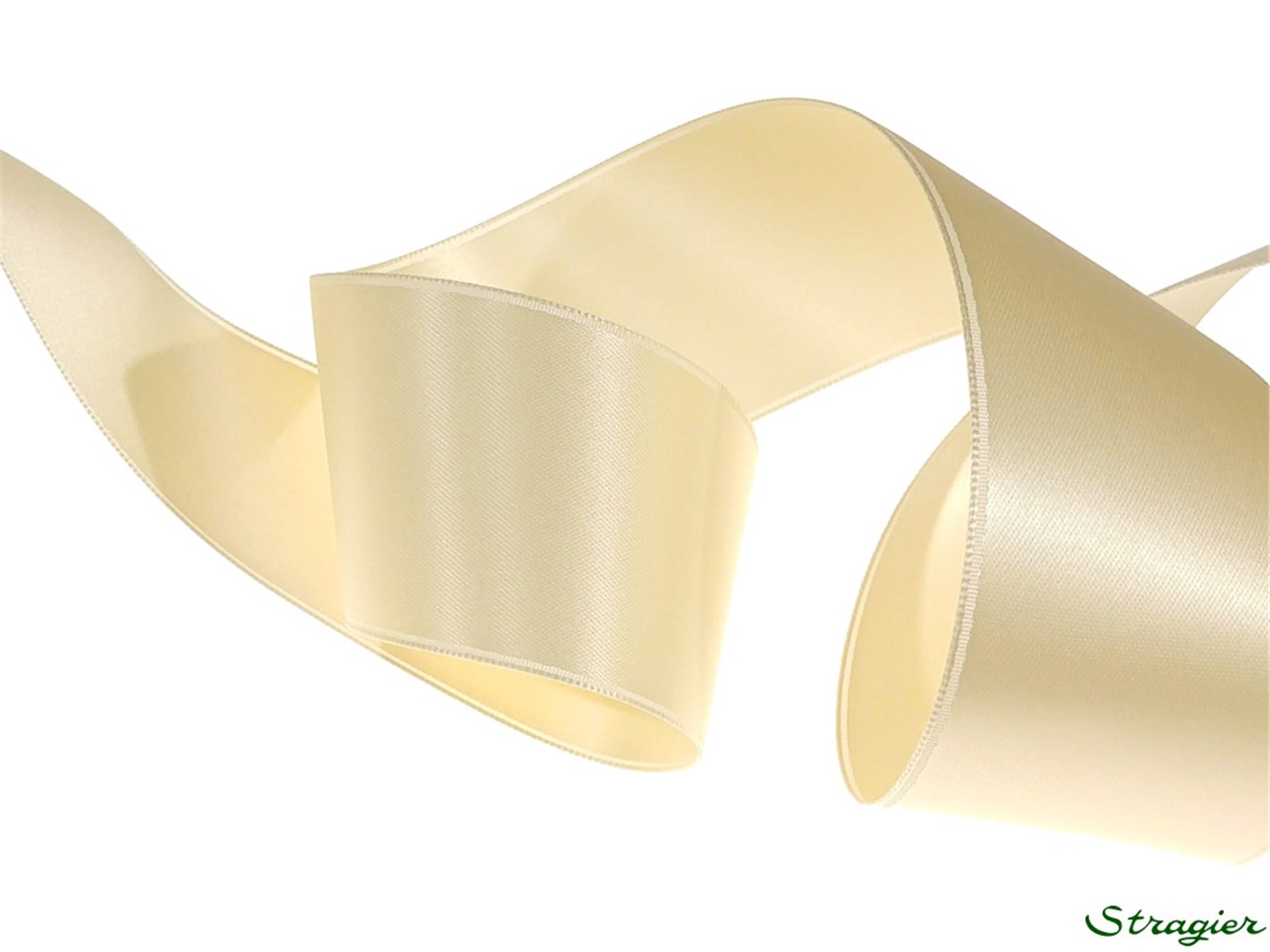 Double Face Satin Ribbon - Plain - 09 Crème - 40 mm