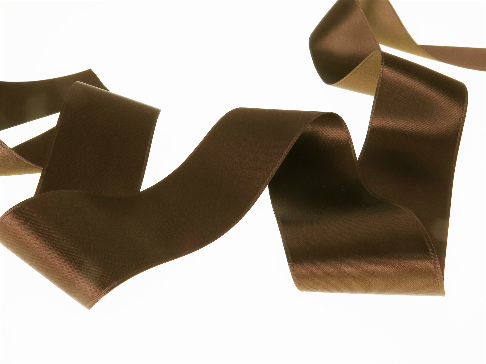 Double Face Satin Ribbon - Plain - 35 Brun - 40 mm