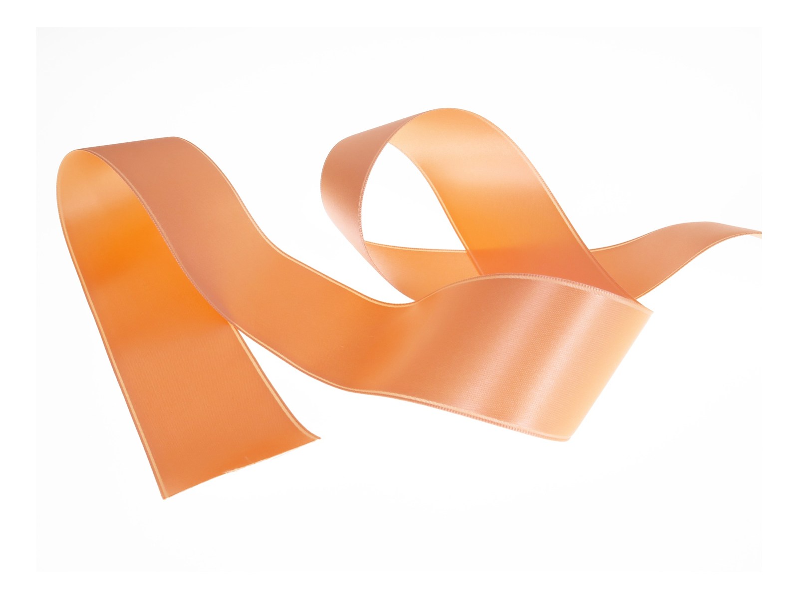 Double Face Satin Ribbon - Plain - 301 Abricot - 40 mm