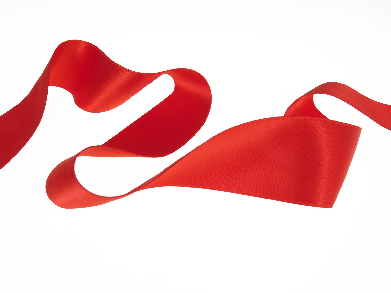 Double Face Satin Ribbon - Plain - 25 Flame - 40 mm
