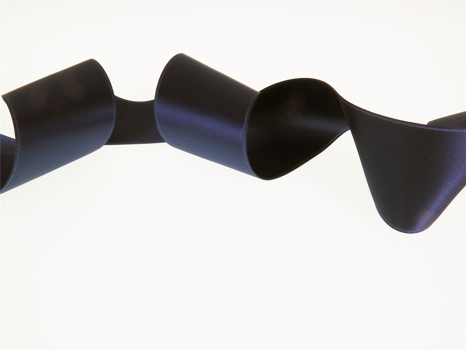 Double Face Satin Ribbon - Plain - 90 Navy - 40 mm