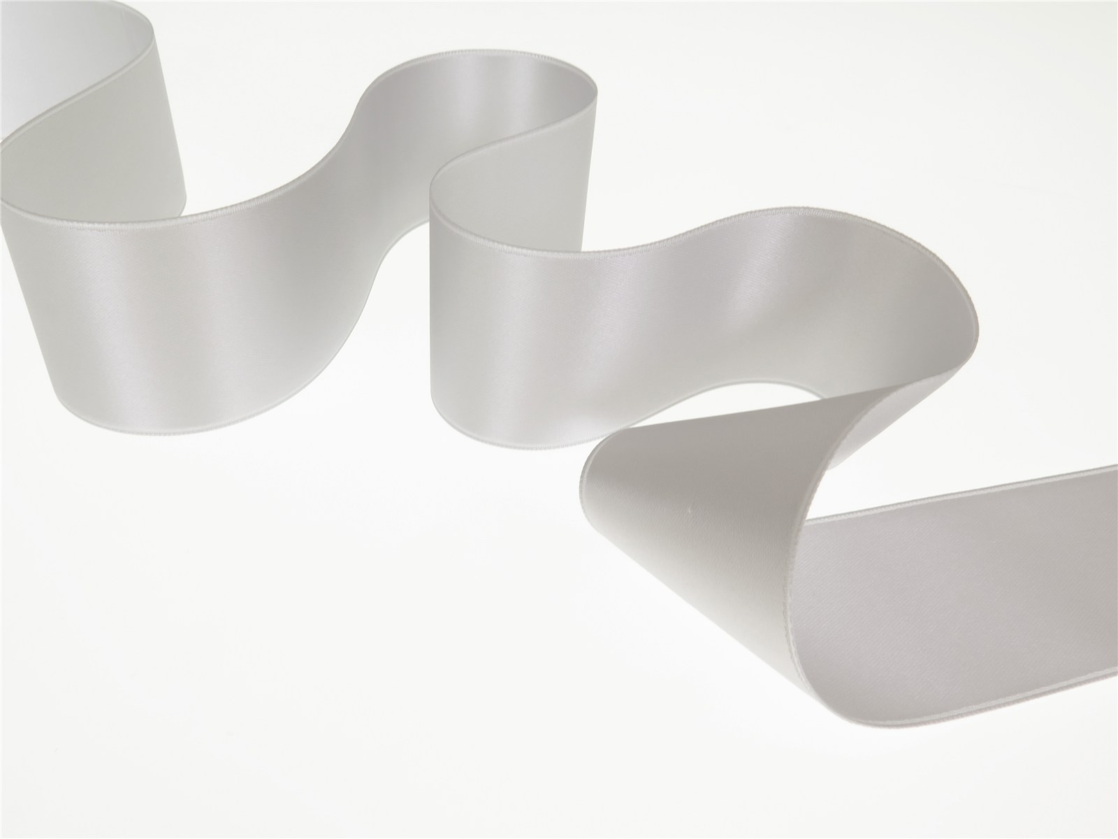 Double Face Satin Ribbon - Plain - 30 Silver - 40 mm