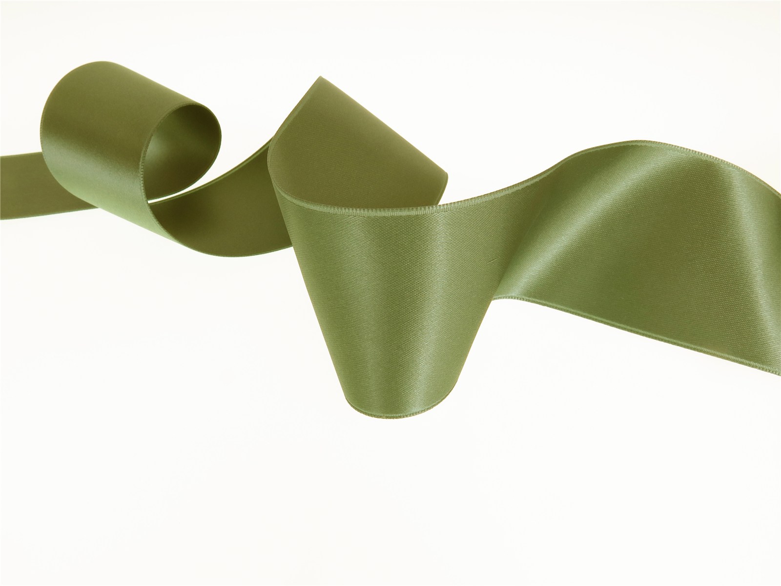 Double Face Satin Ribbon - Plain - 858 Mango Green - 50 mm