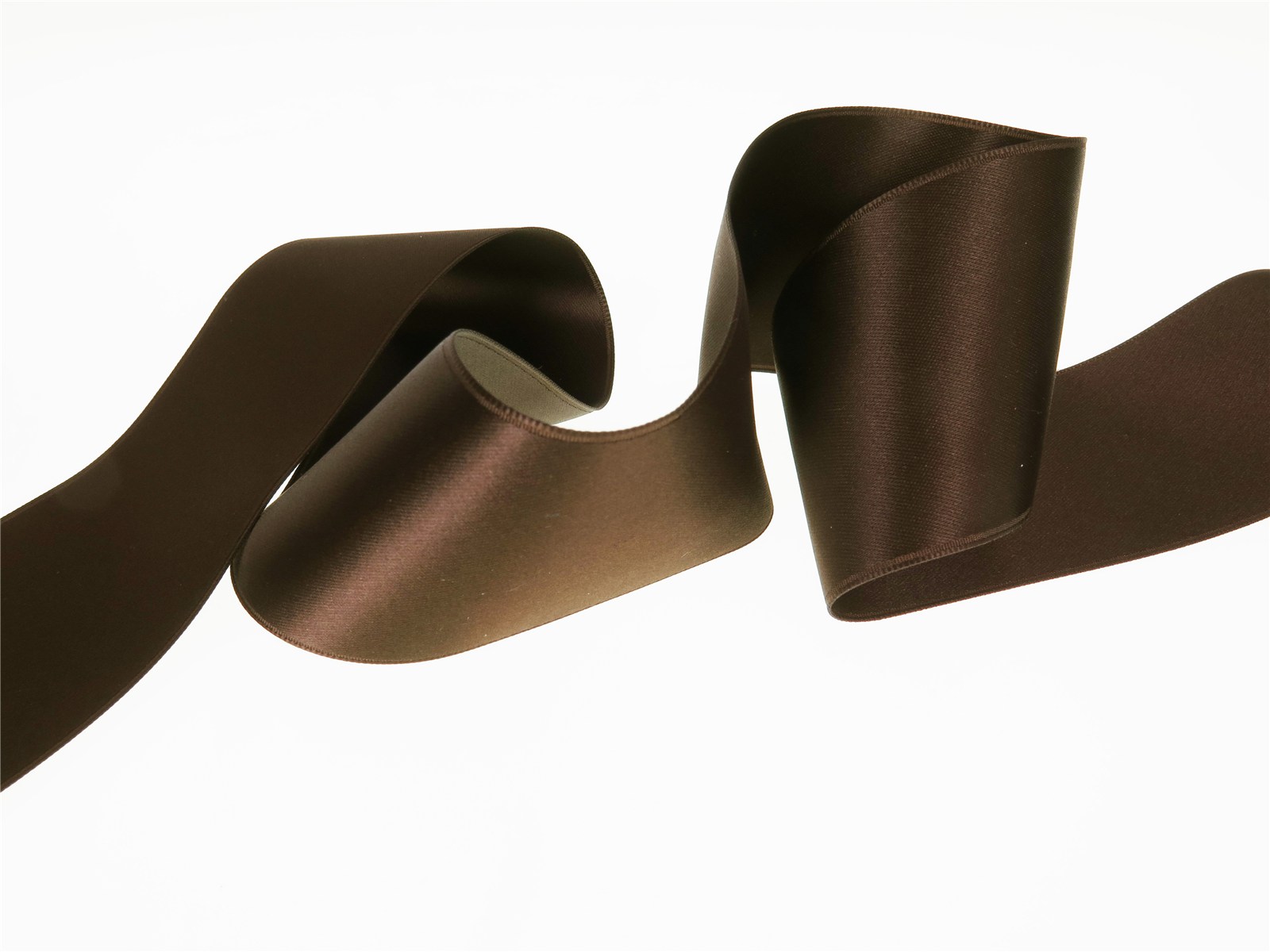 Double Face Satin Ribbon - Plain - 35 Brun - 50 mm