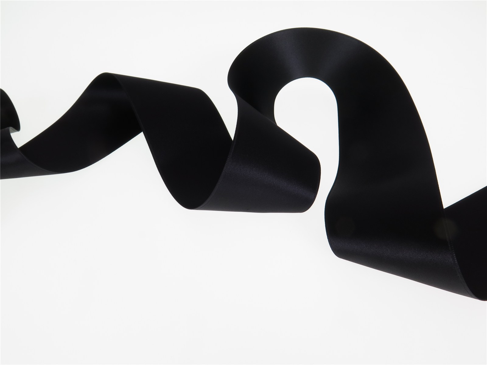 Double Face Satin Ribbon - Plain - 725 Noir - 50 mm