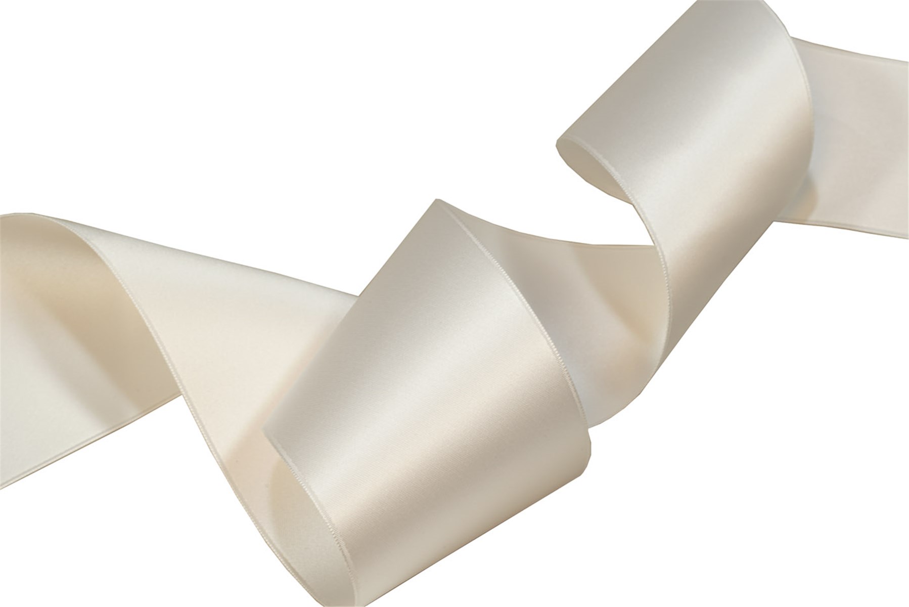 Double Face Satin Ribbon - Plain - 405 Porcelaine - 70 mm