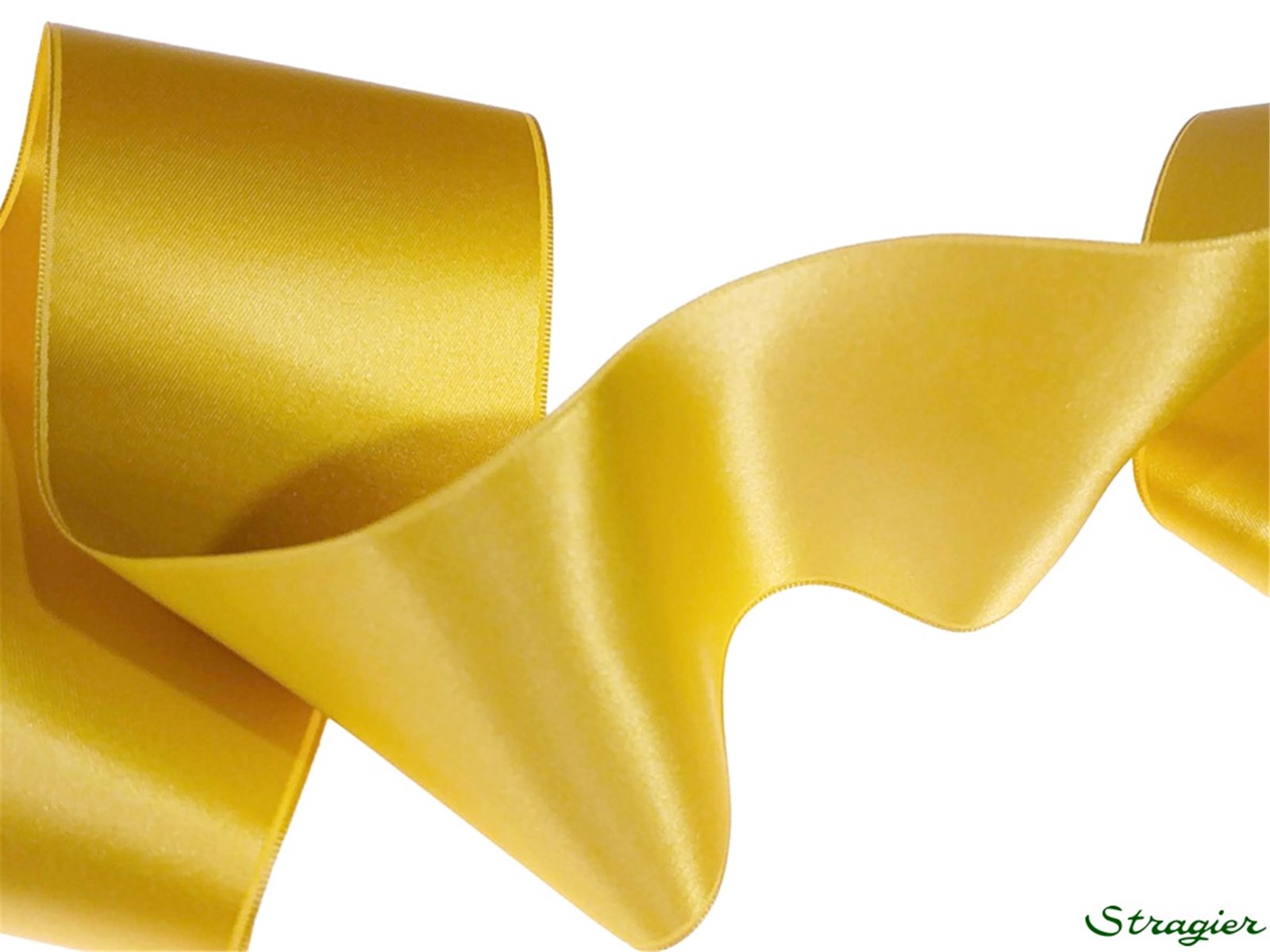 Double Face Satin Ribbon - Plain - 45 Gold - 70 mm