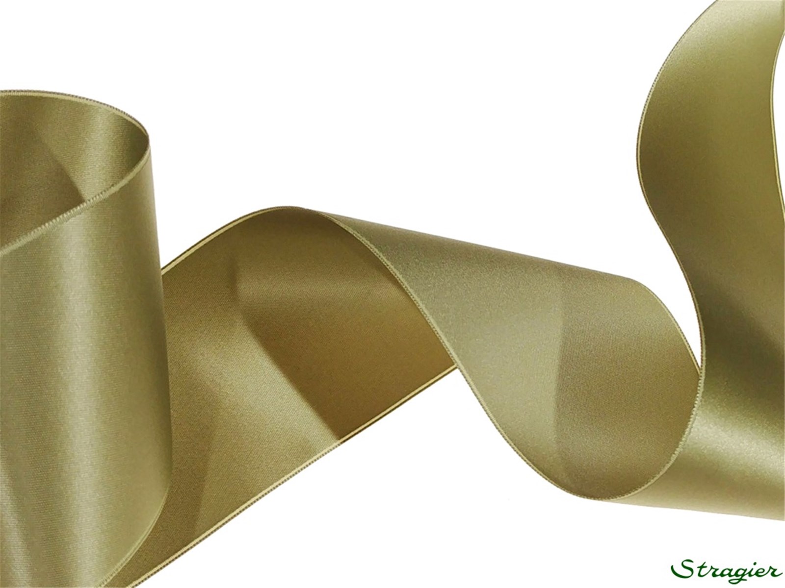 Double Face Satin Ribbon - Plain - 50 Khaki - 70 mm