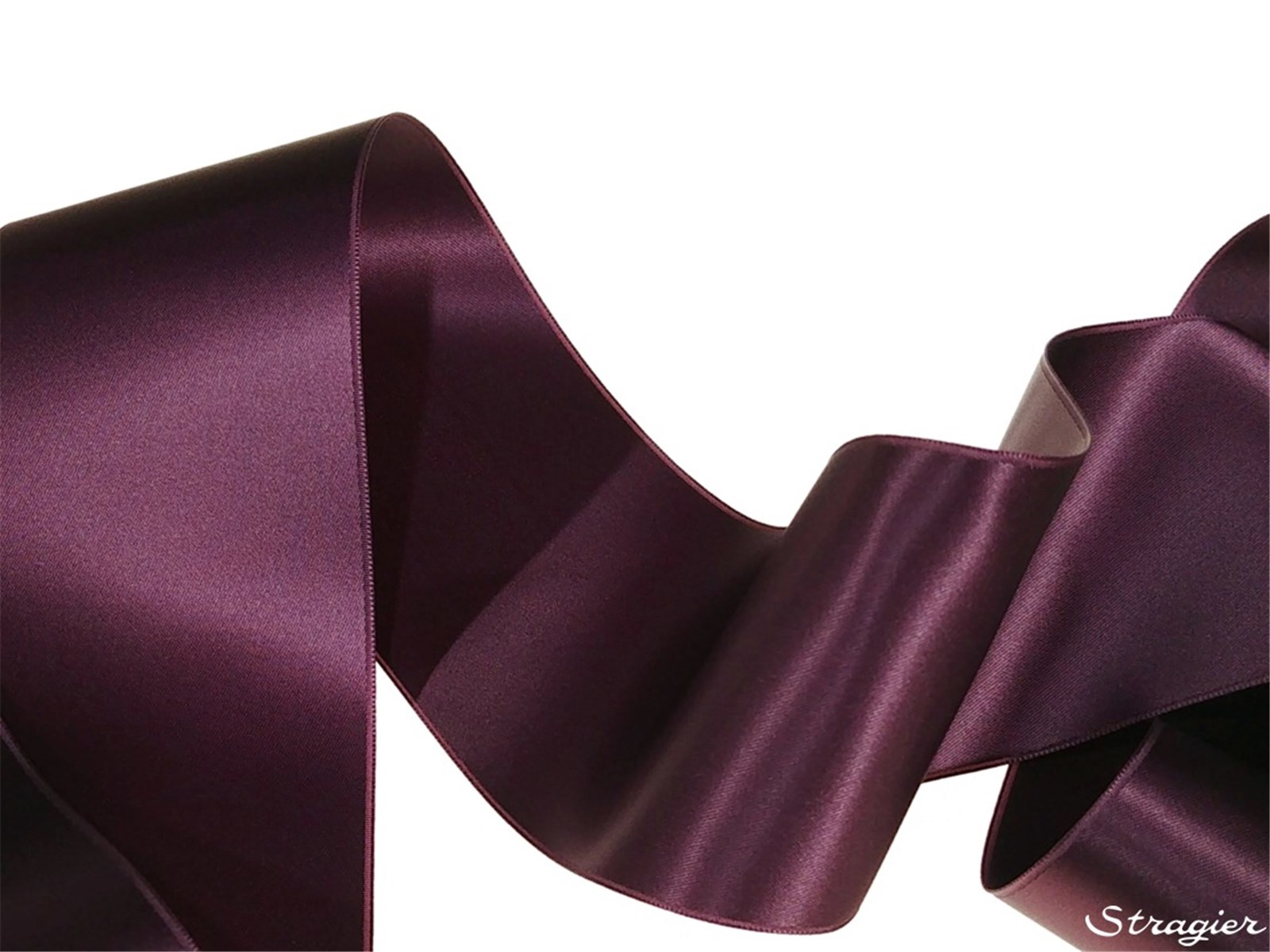Ruban Satin double face - uni - 456 Prune - 70 mm