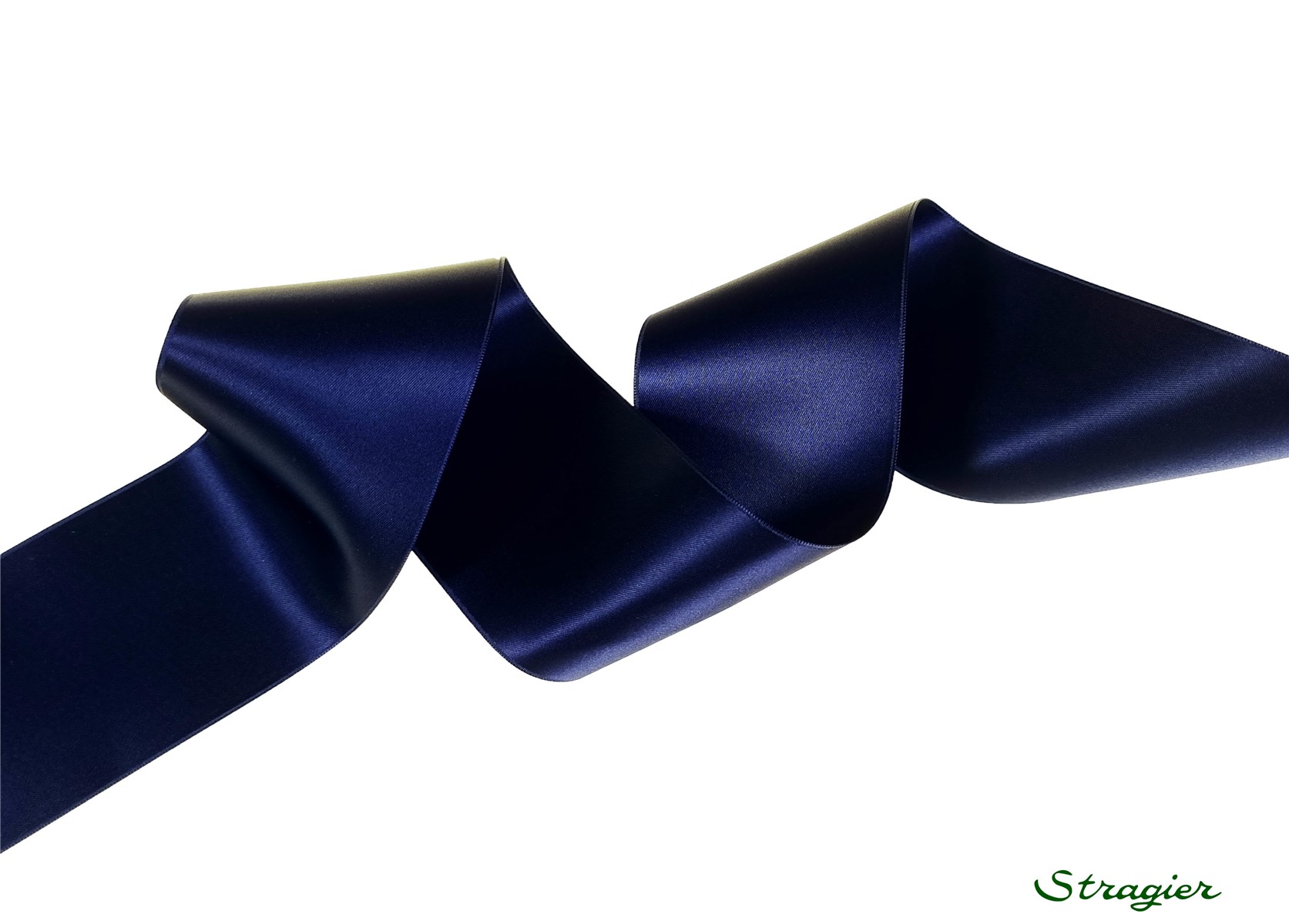 Double Face Satin Ribbon - Plain - 90 Navy - 70 mm