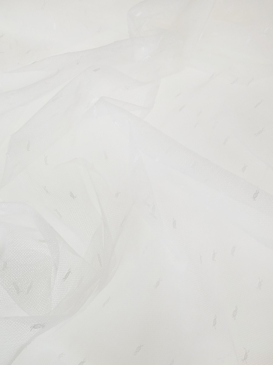 Tulle fine Dentelle - Plumetis - Ivoire clair - 265 cm