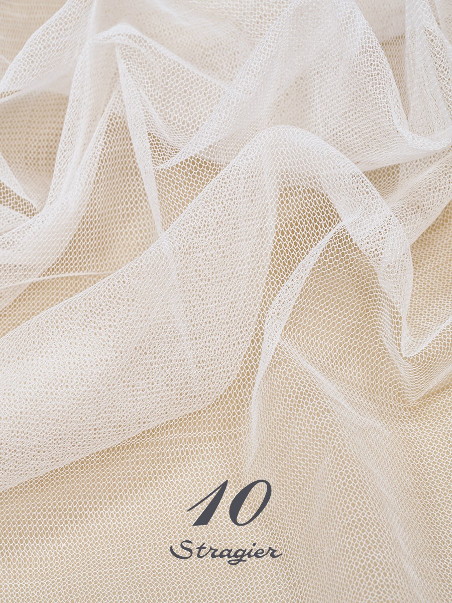 Tulle de Coton fin à l'ancienne - uni - Blanc Optique Stragier - 210 cm