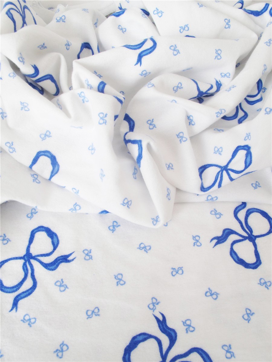 Cotton Flannel - Noeuds - Bleu - 235 cm