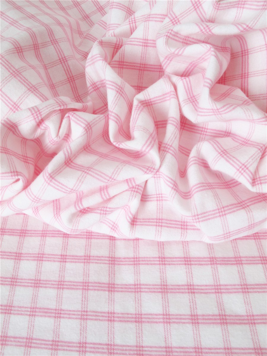 Flanelle de Coton - Carreaux - Rose - 235 cm