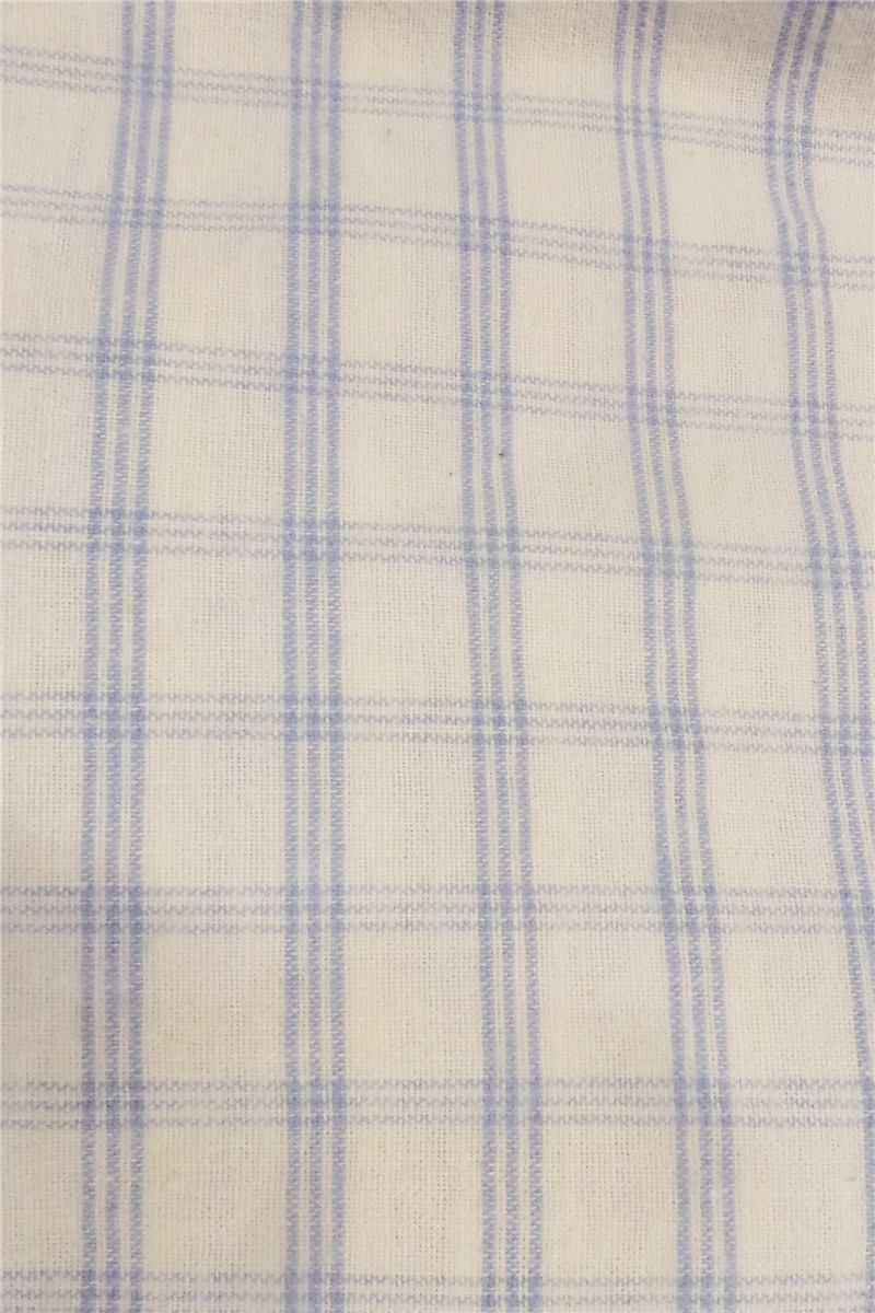 Flanelle de Coton - Carreaux - Bleu - 175 cm