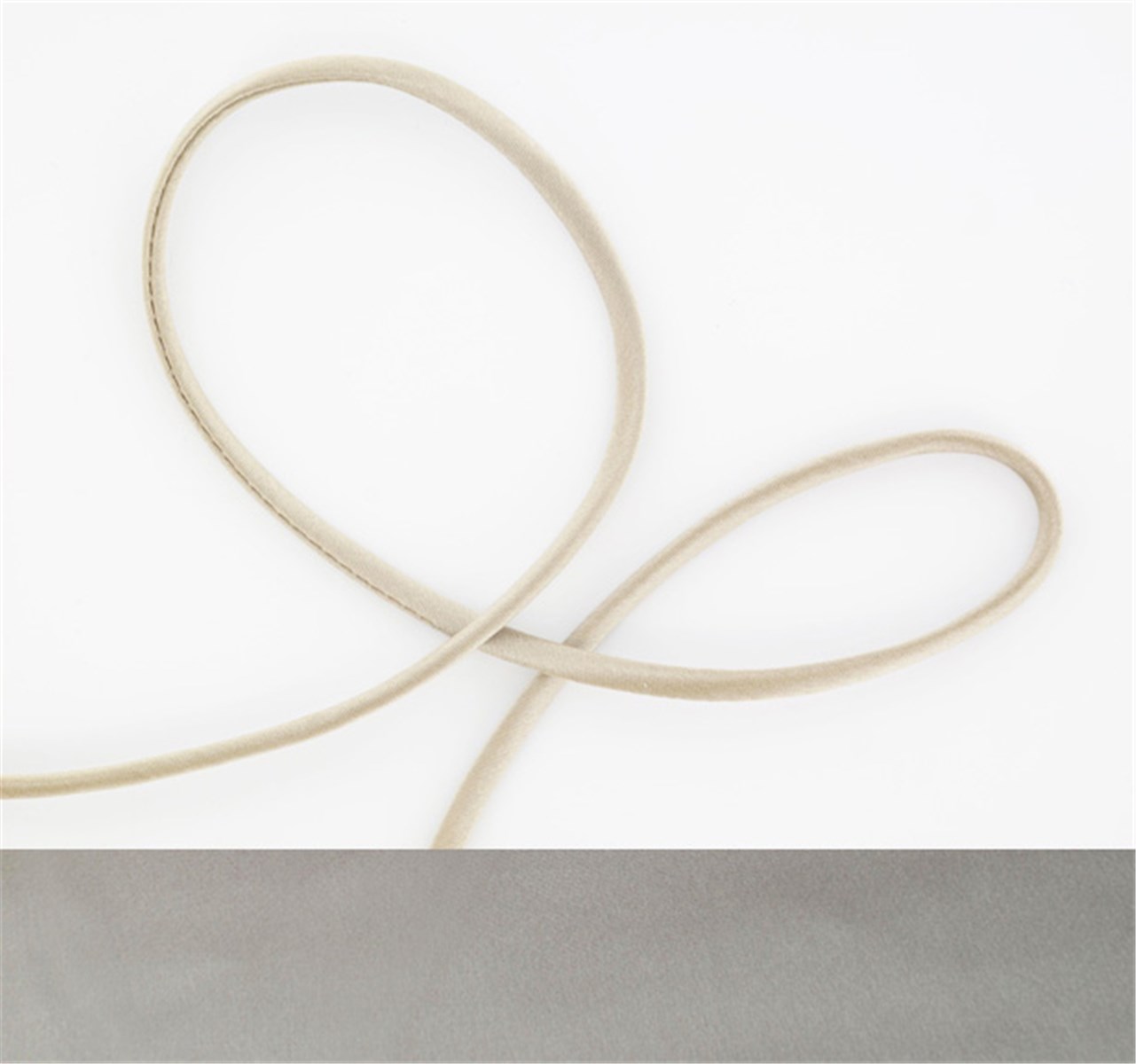 Cordon en satin de Soie - Uni - Stone - 4 mm