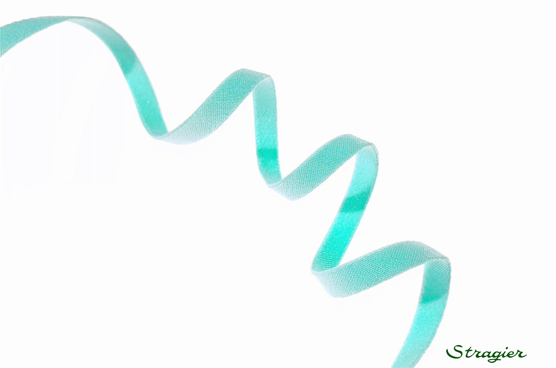 Ruban Satin extensible - uni - Turquoise Clair - 6 mm