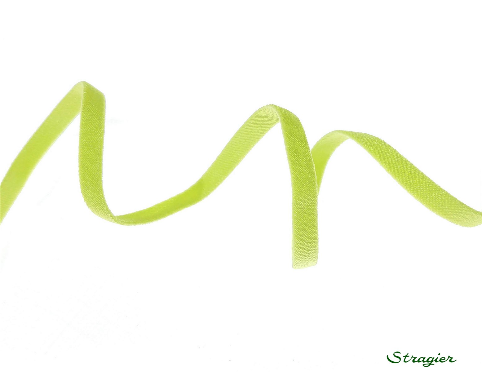 Ruban Satin extensible - uni - Citron Vert - 6 mm