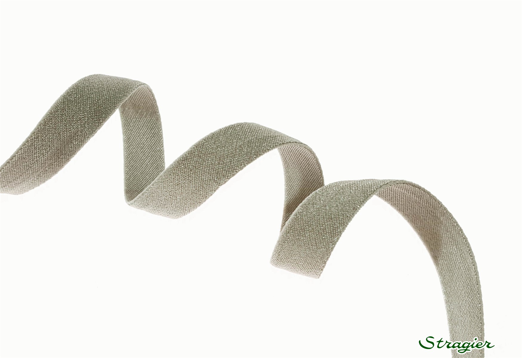 Satin Ribbon - stretch - Plain - Beige Taupe - 10 mm