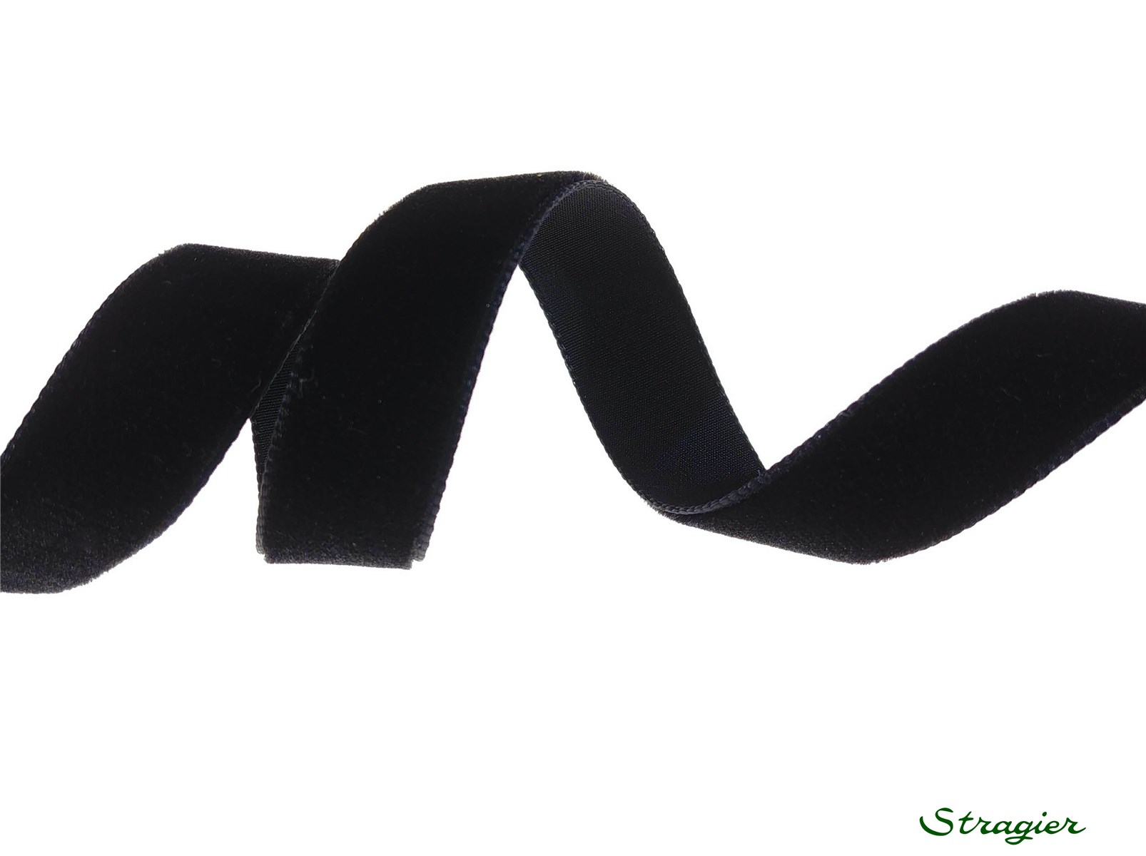 Ruban Velours - uni - 725 Noir - 16 mm