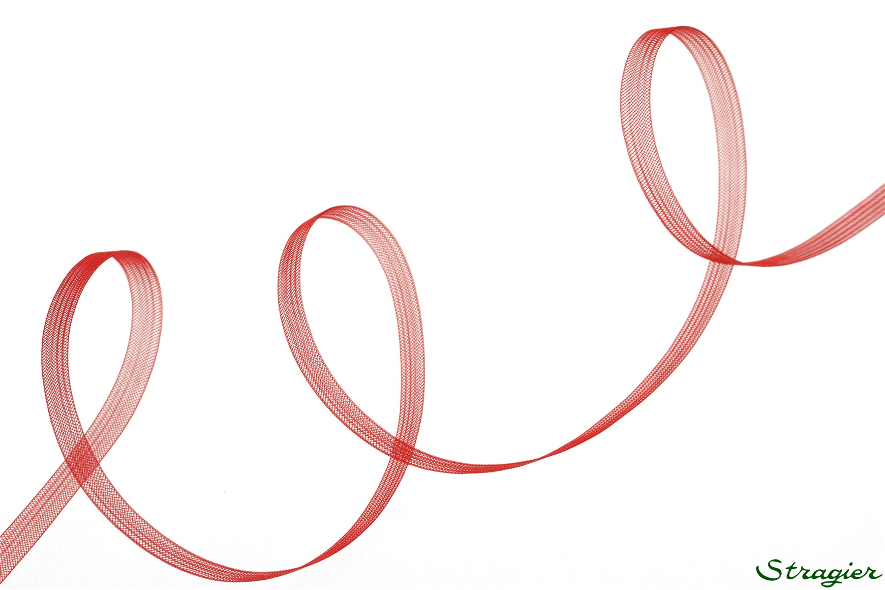 Bande de Crin fin - sans fil - uni - Rouge - 8 mm