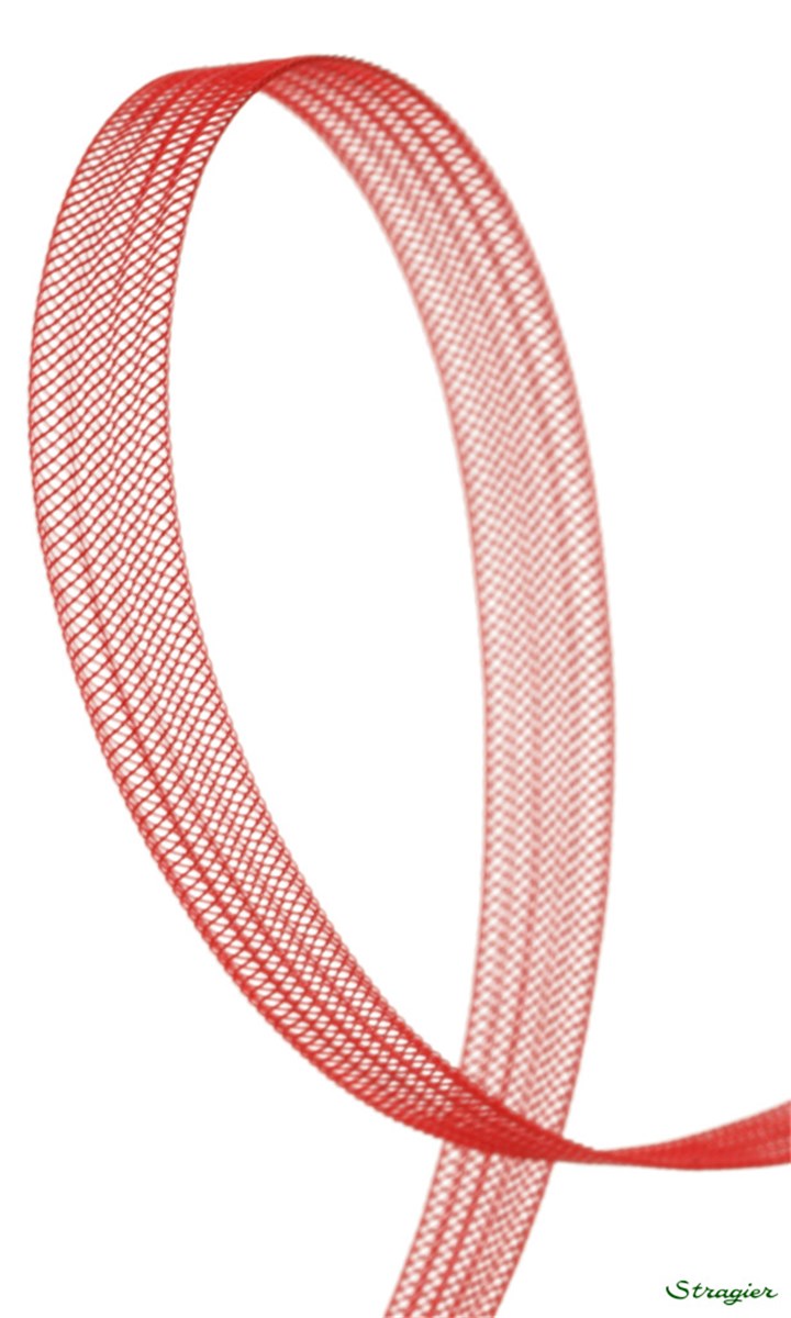 Bande de Crin fin - sans fil - uni - Rouge - 8 mm