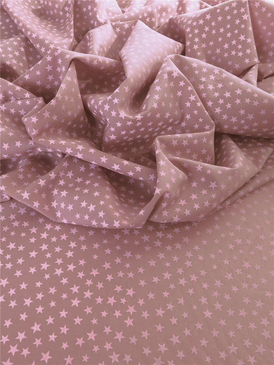Lawn Batiste - Etoiles - Tourterelle-Rose