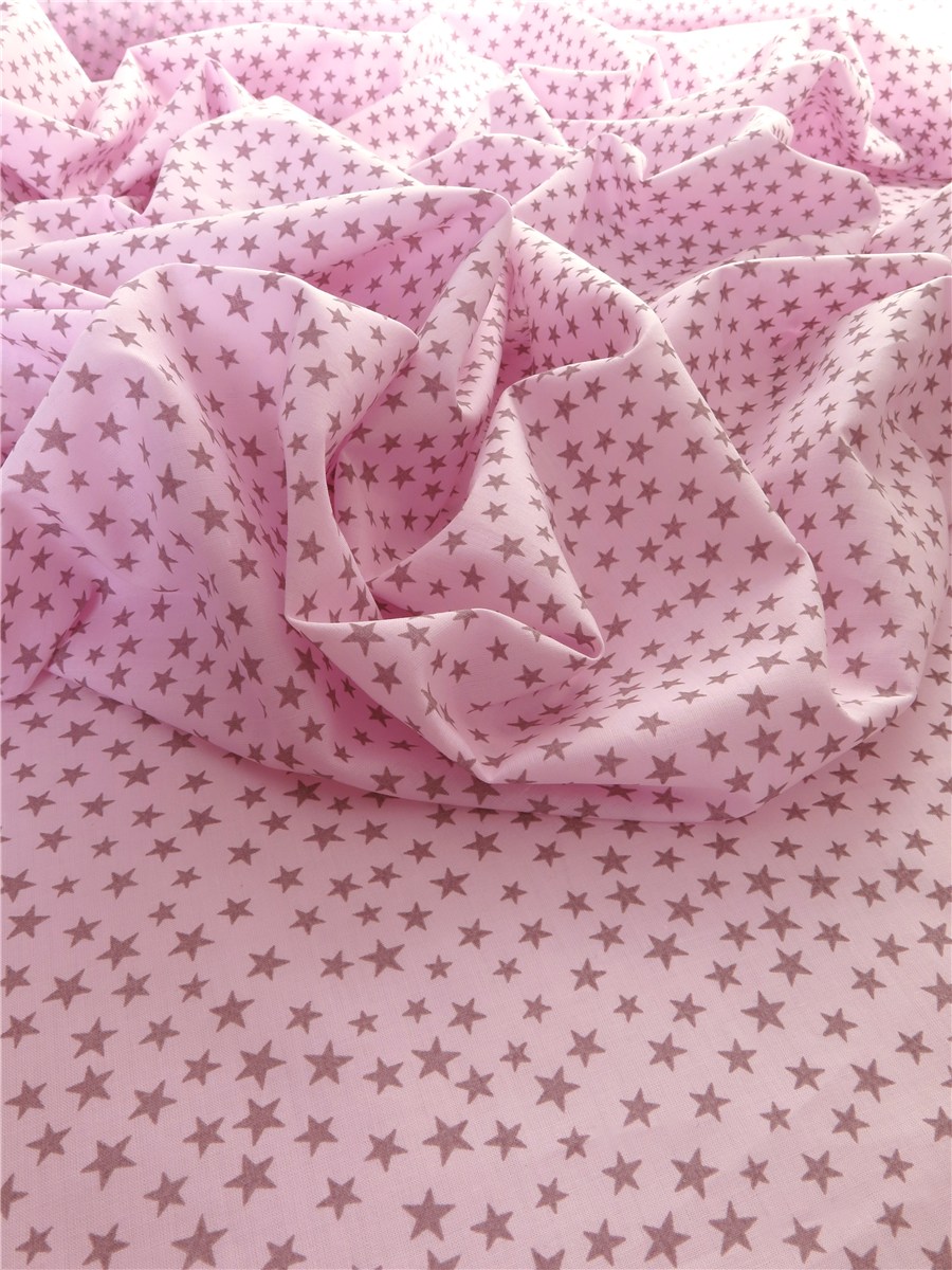 Lawn Batiste - Etoiles - Rose-Tourterelle