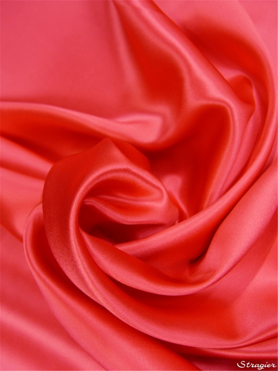 Silk Satin Crepe - Plain - Coral