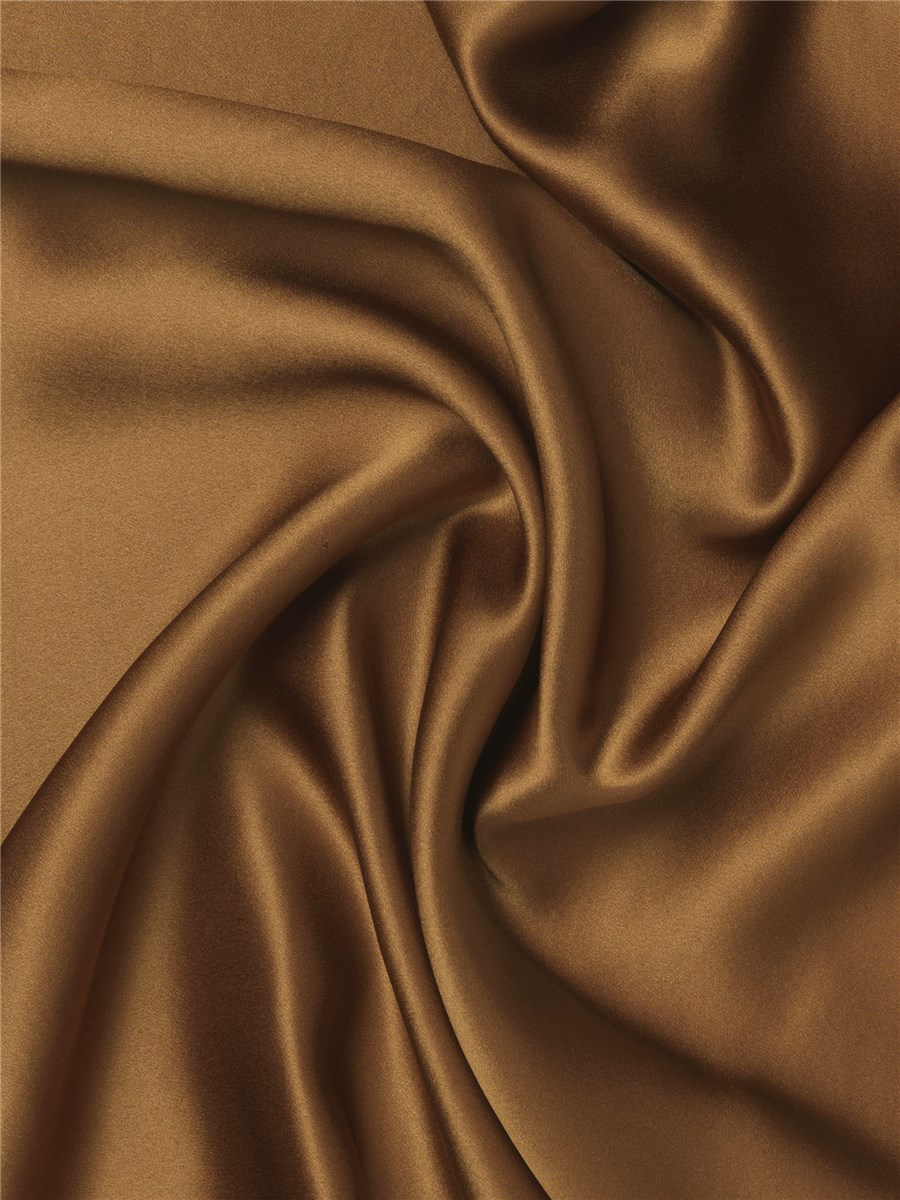 Crêpe Satin en Soie - Uni - Bran