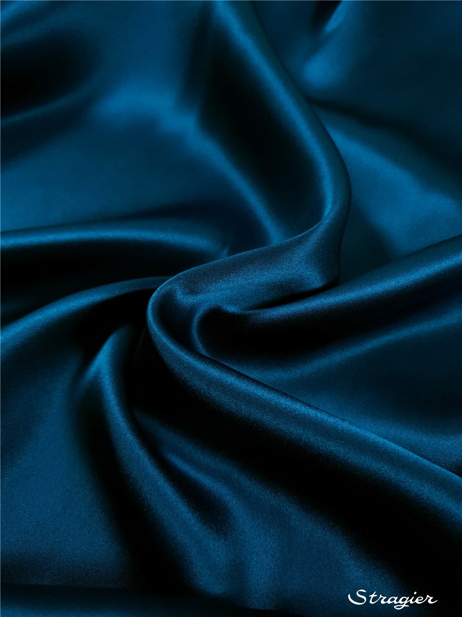 Silk Satin Crepe - Plain - Atlantic