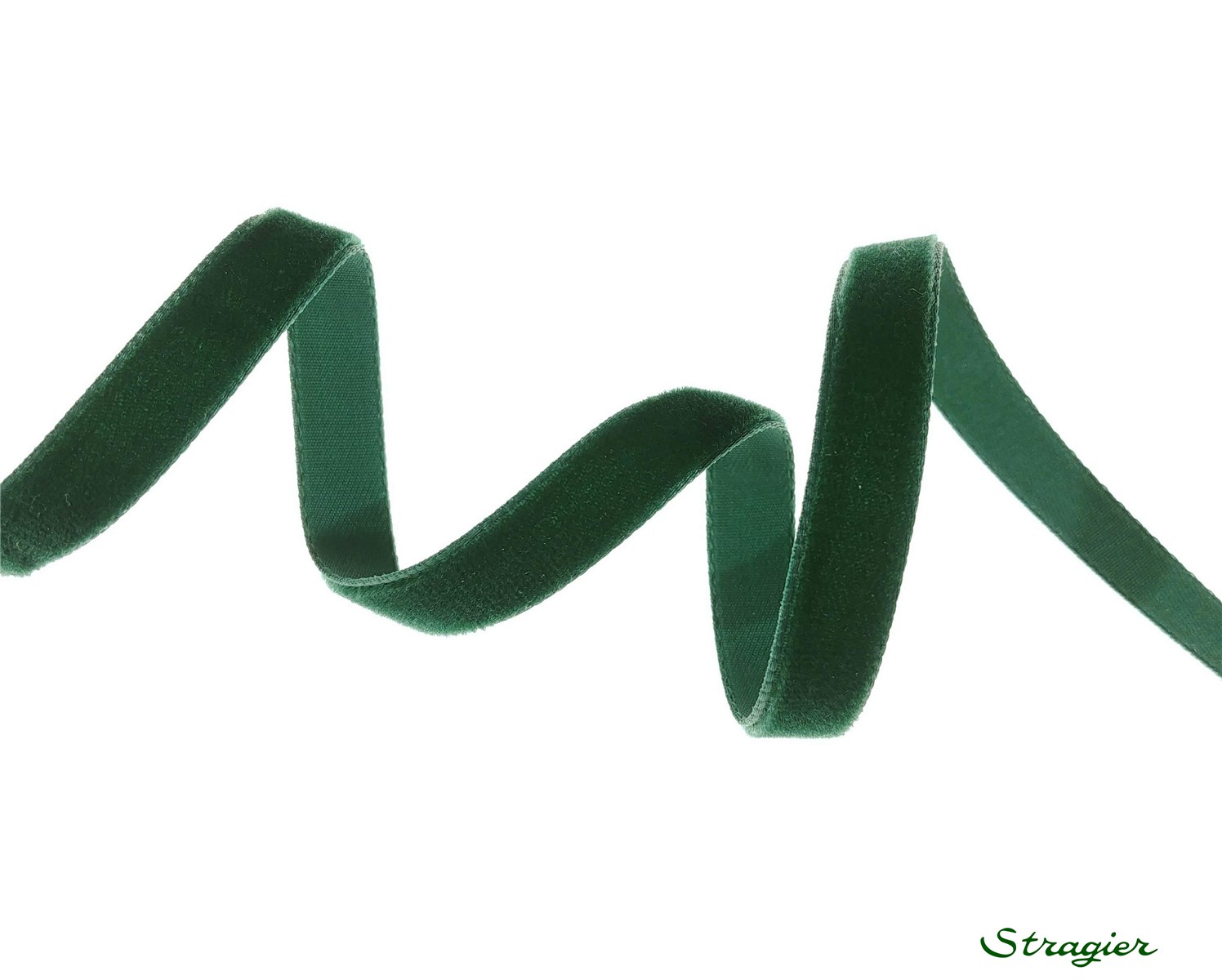 Ruban Velours - uni - 621 Vert Bouteille - 9 mm