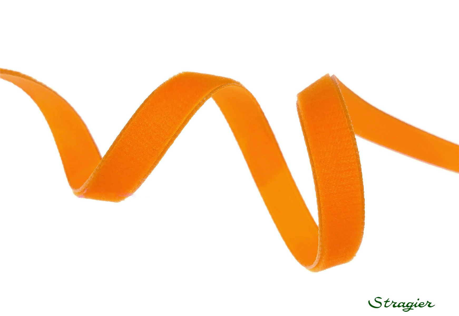 Ruban Velours - uni - 445 Orange - 9 mm