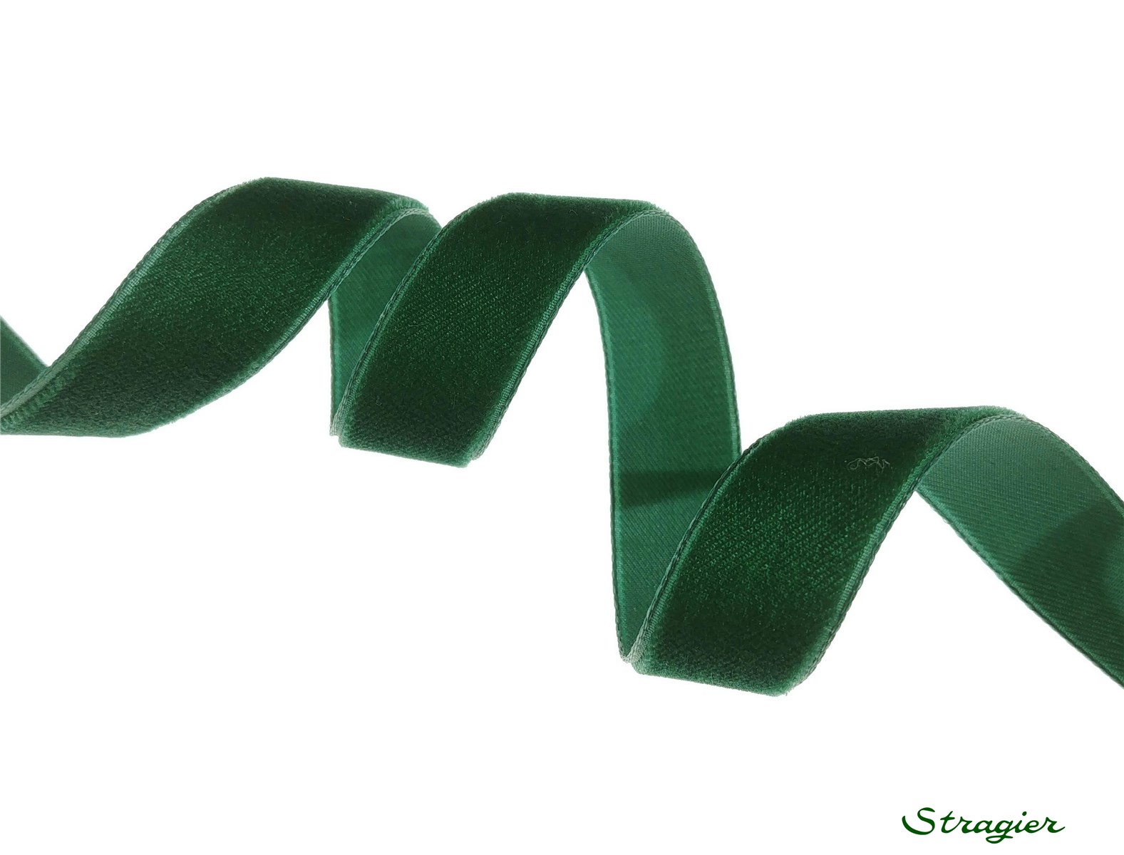 Ruban Velours - uni - 621 Vert Bouteille - 16 mm