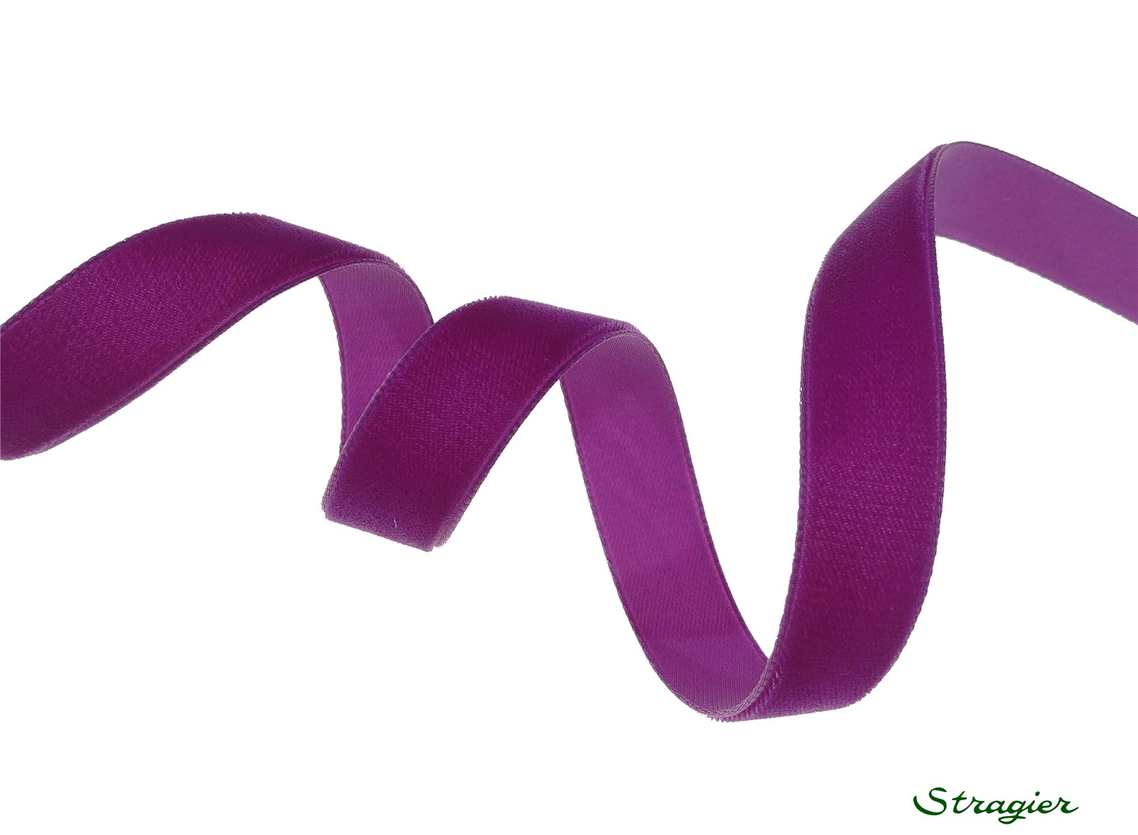 Ruban Velours - uni - 709 Fuchsia - 16 mm