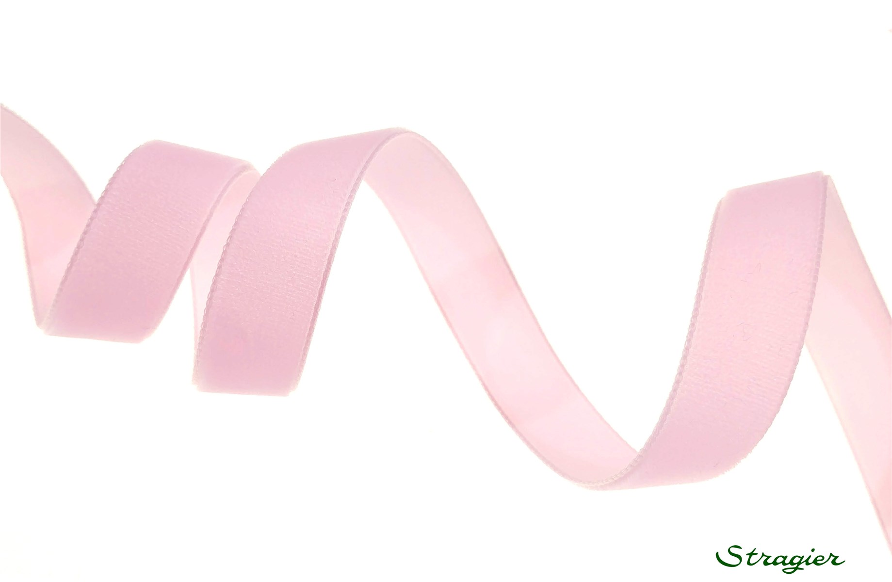 Ruban Velours - uni - 598 Baby Pink - 16 mm