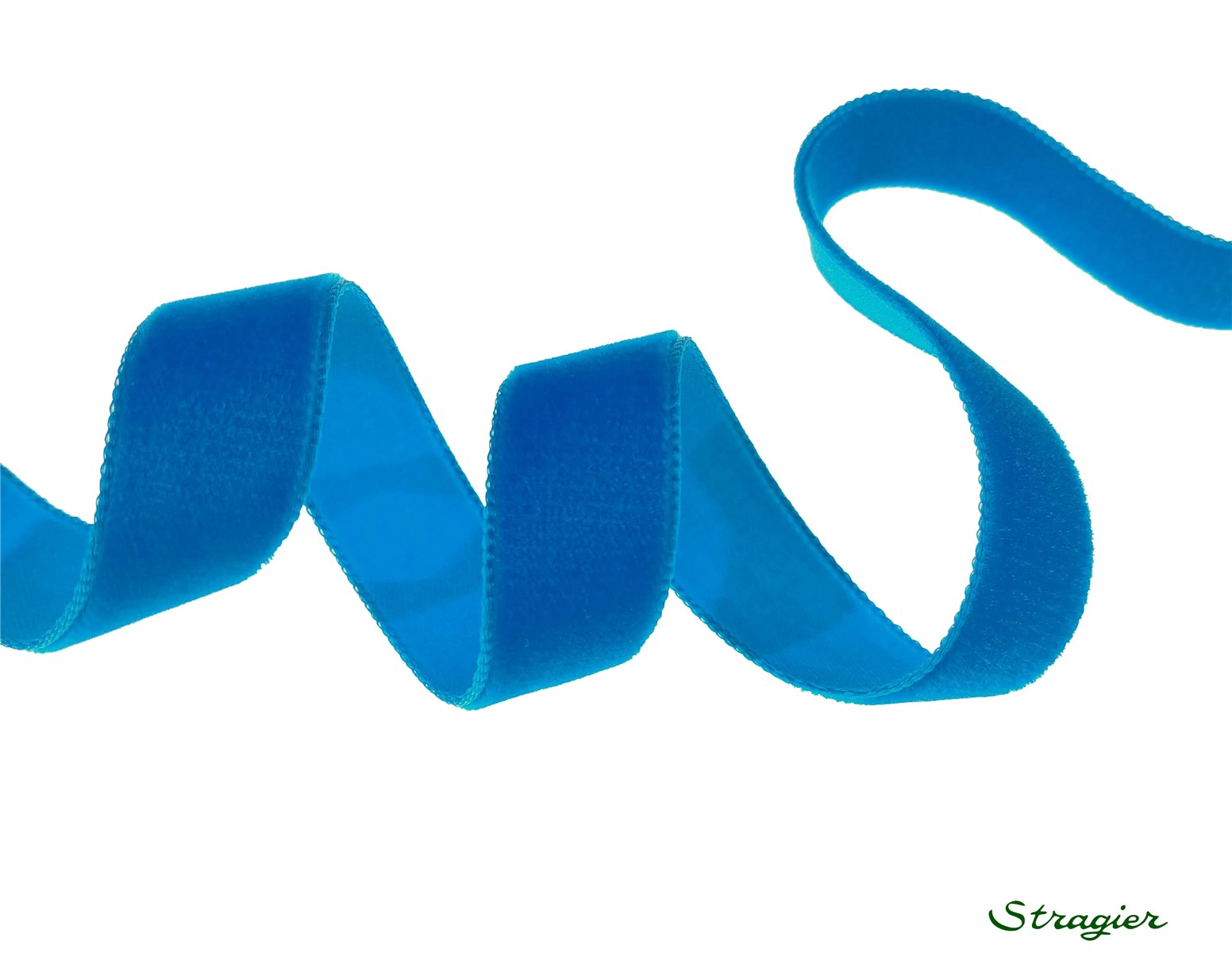 Ruban Velours - uni - 197 Bleu Venitien - 16 mm